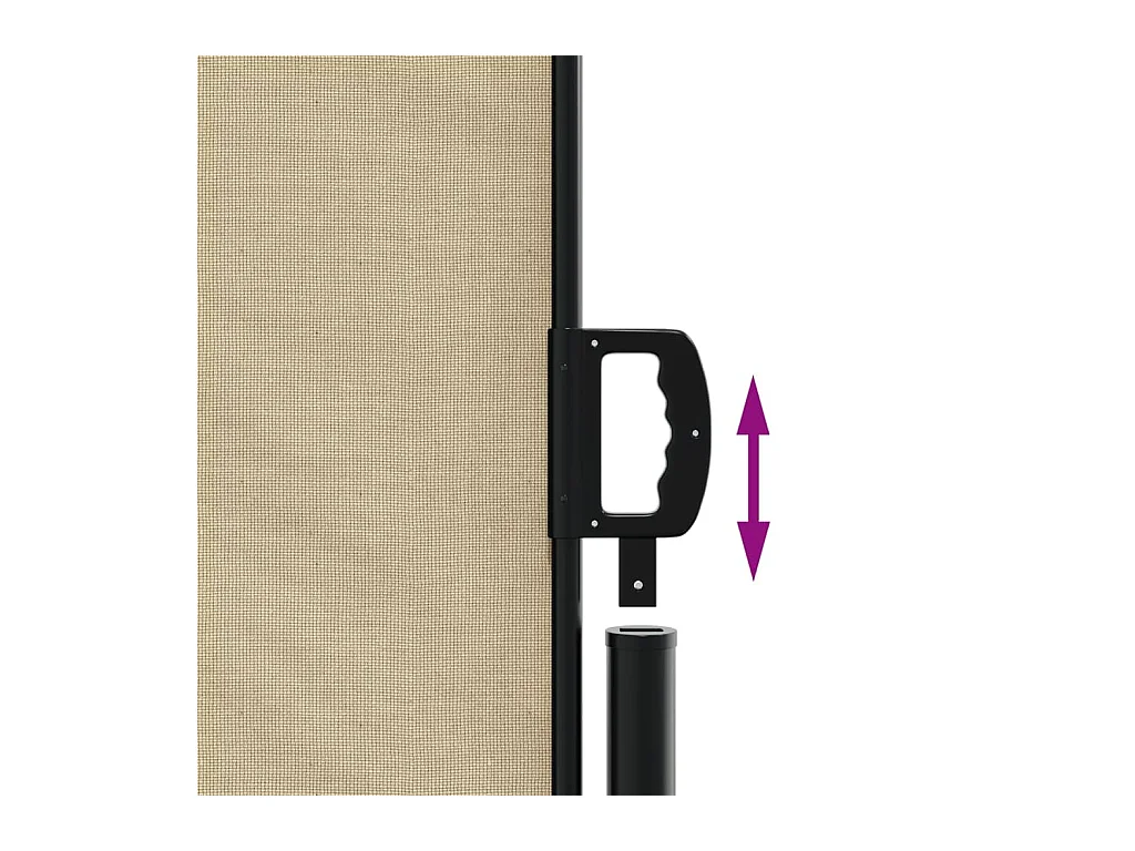 Auvent latéral rétractable beige 120x600 cm
