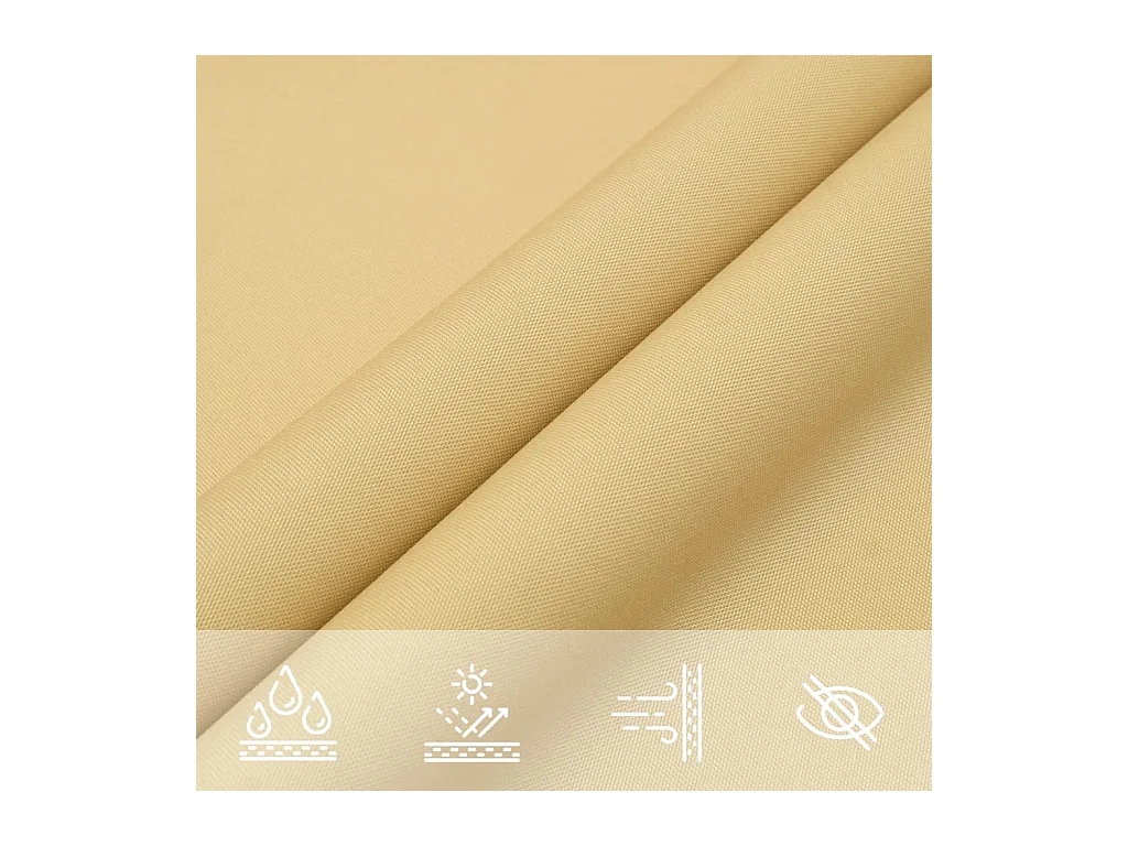 Vela de sombra de areia 4x4x5,8 m 100% poliéster oxford