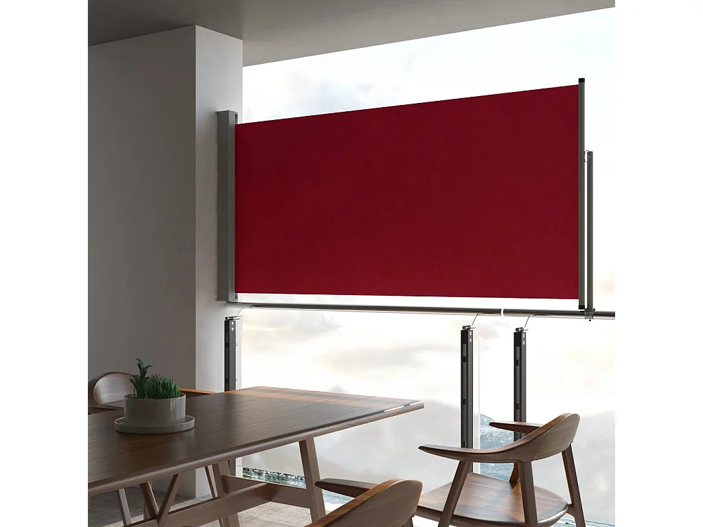 Auvent latéral rétractable de patio 120x300 cm Rouge
