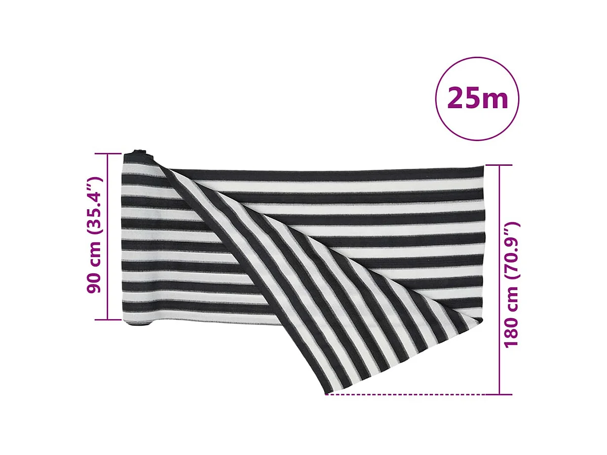 Rete privacy antracite e bianca 1,8x25 mt HDPE 75 g/m²