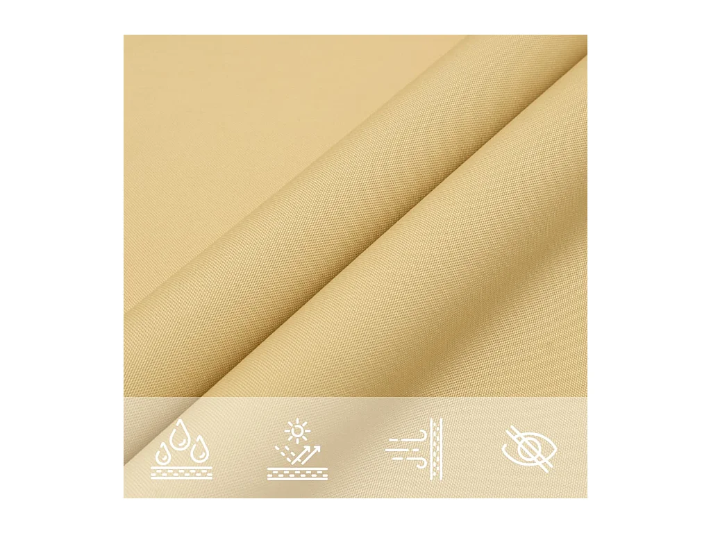 Sandfarbenes Sonnensegel, 7 x 7 m, 100 % Polyester Oxford