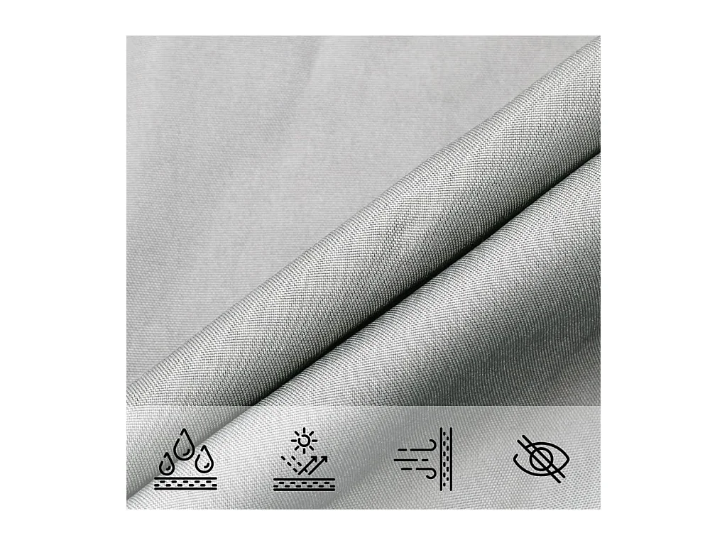 Hellgraues Sonnensegel 3x4x4 m, 100 % Polyester Oxford
