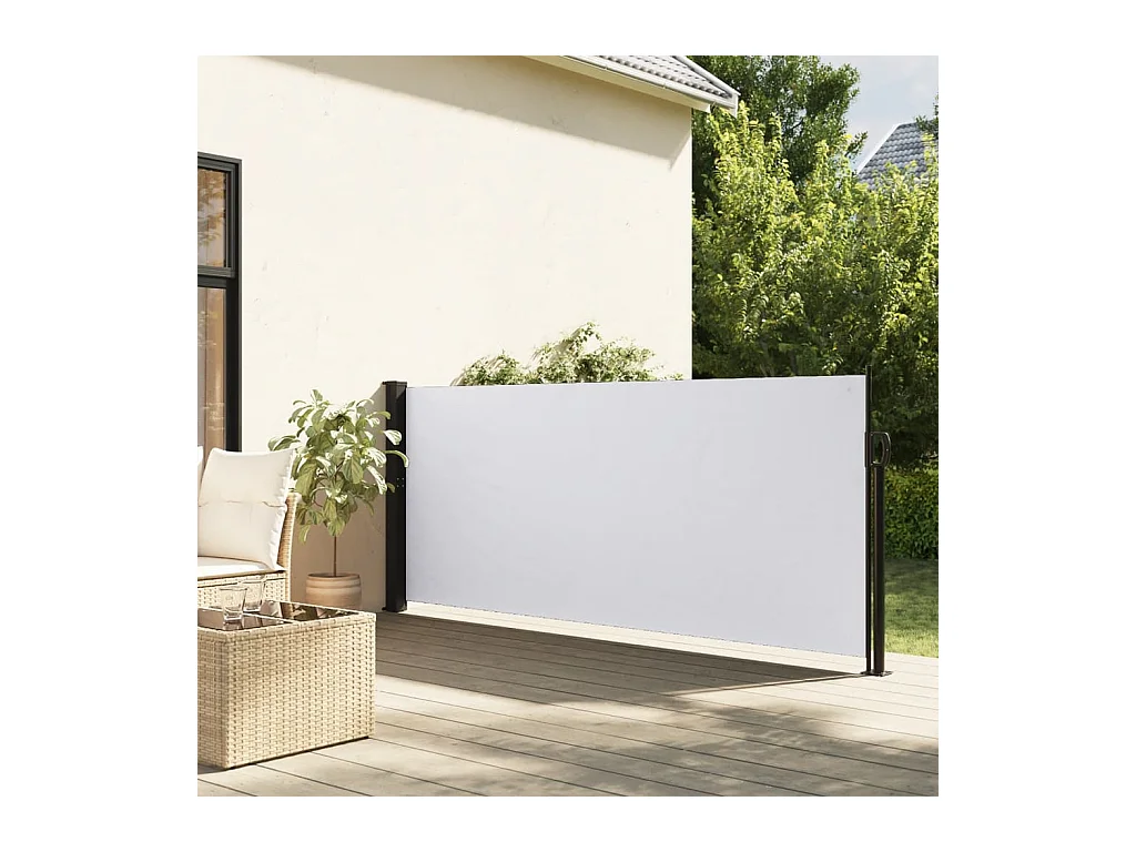 Auvent latéral rétractable blanc 120x500 cm