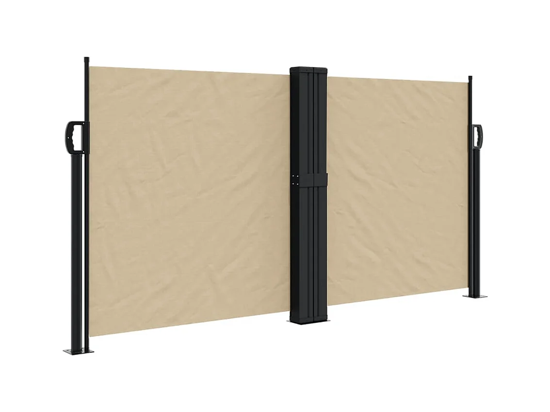 Auvent latéral rétractable beige 120x1200 cm