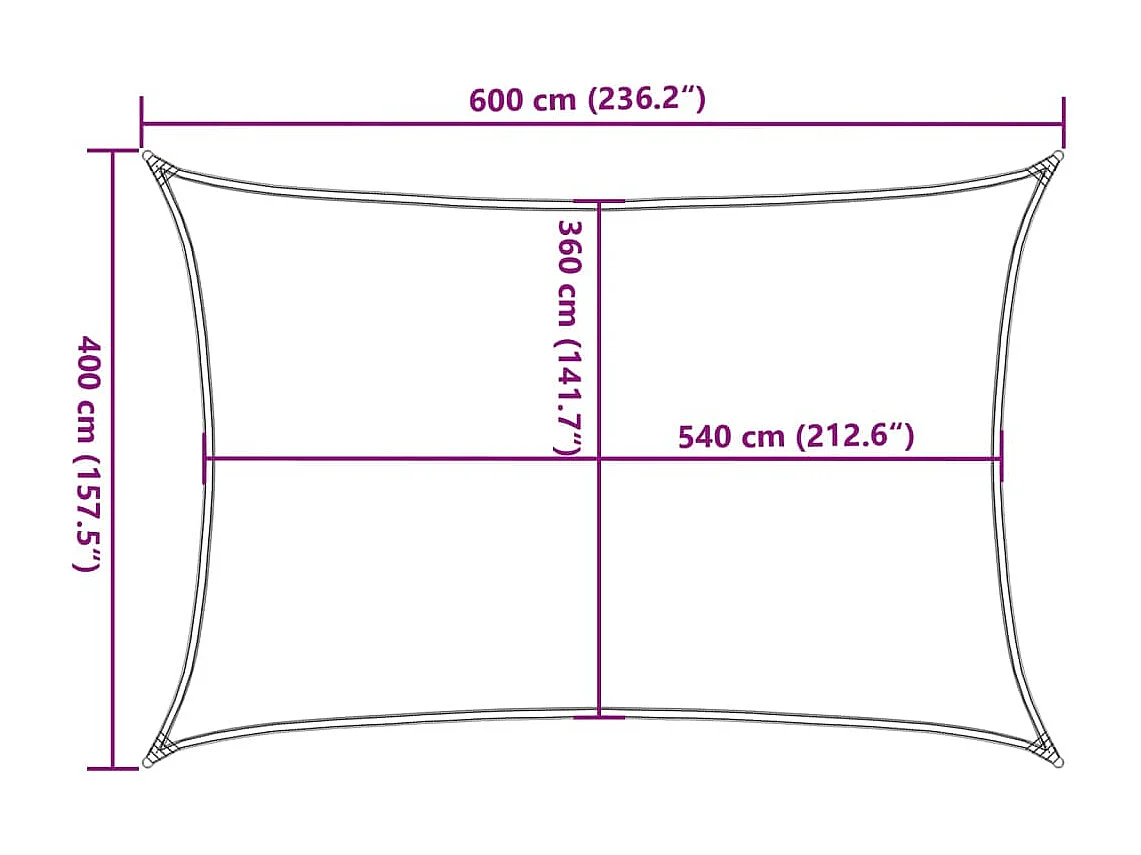 Voile d'ombrage 160 g/m² Terre cuite 4x6 m PEHD