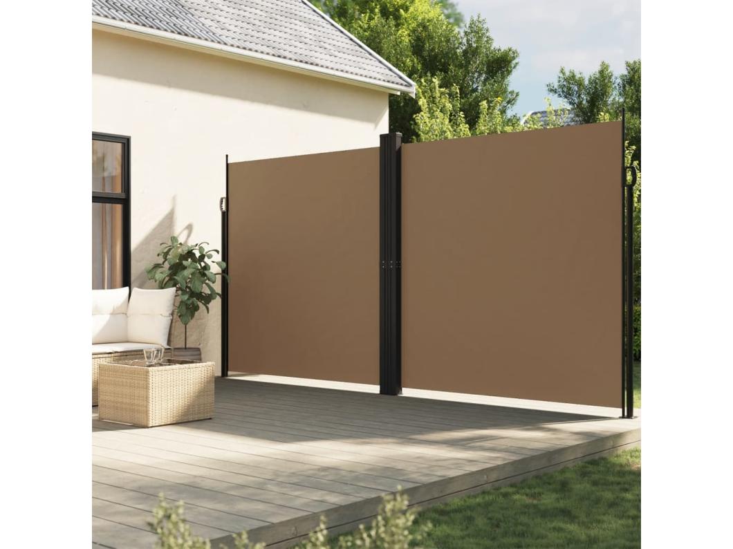 Auvent latéral rétractable taupe 220x600 cm