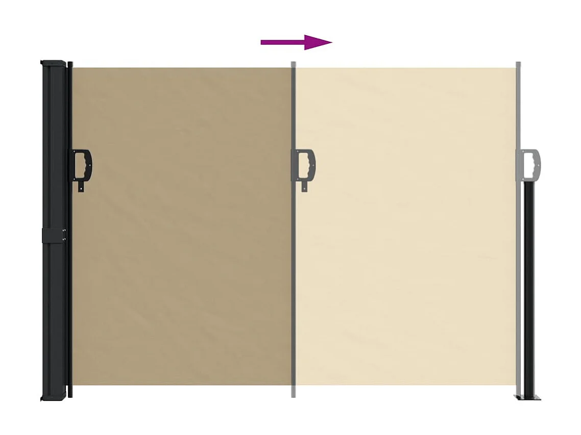 Toldo lateral retráctil beige 140x600 cm
