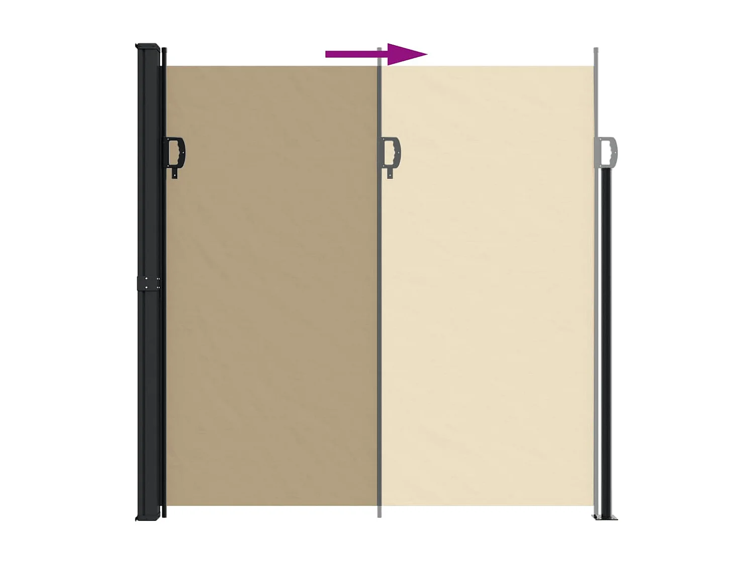 Toldo lateral retrátil bege 200x300 cm