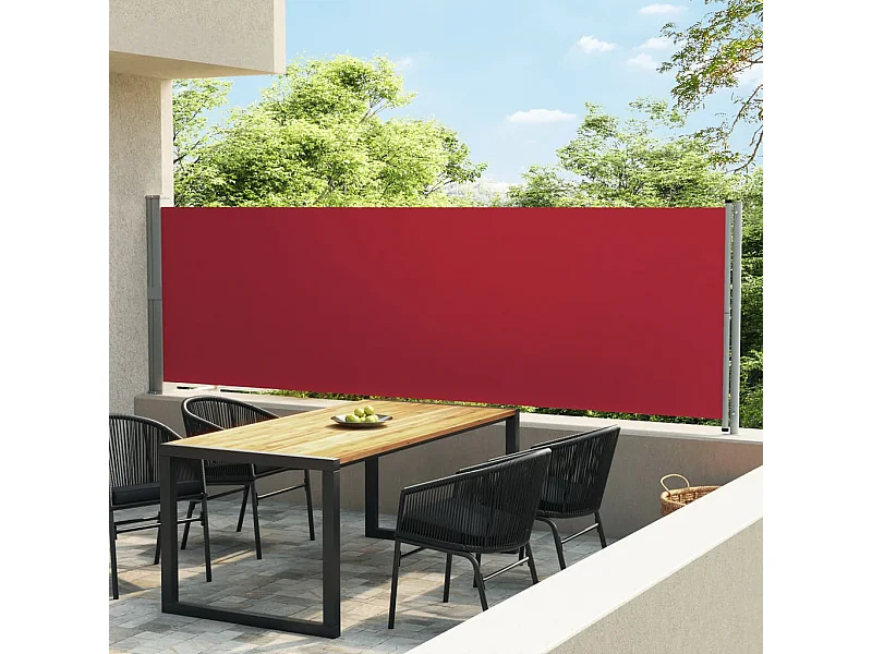 Uitschuifbare zijterraszonwering 140x600 cm Rood