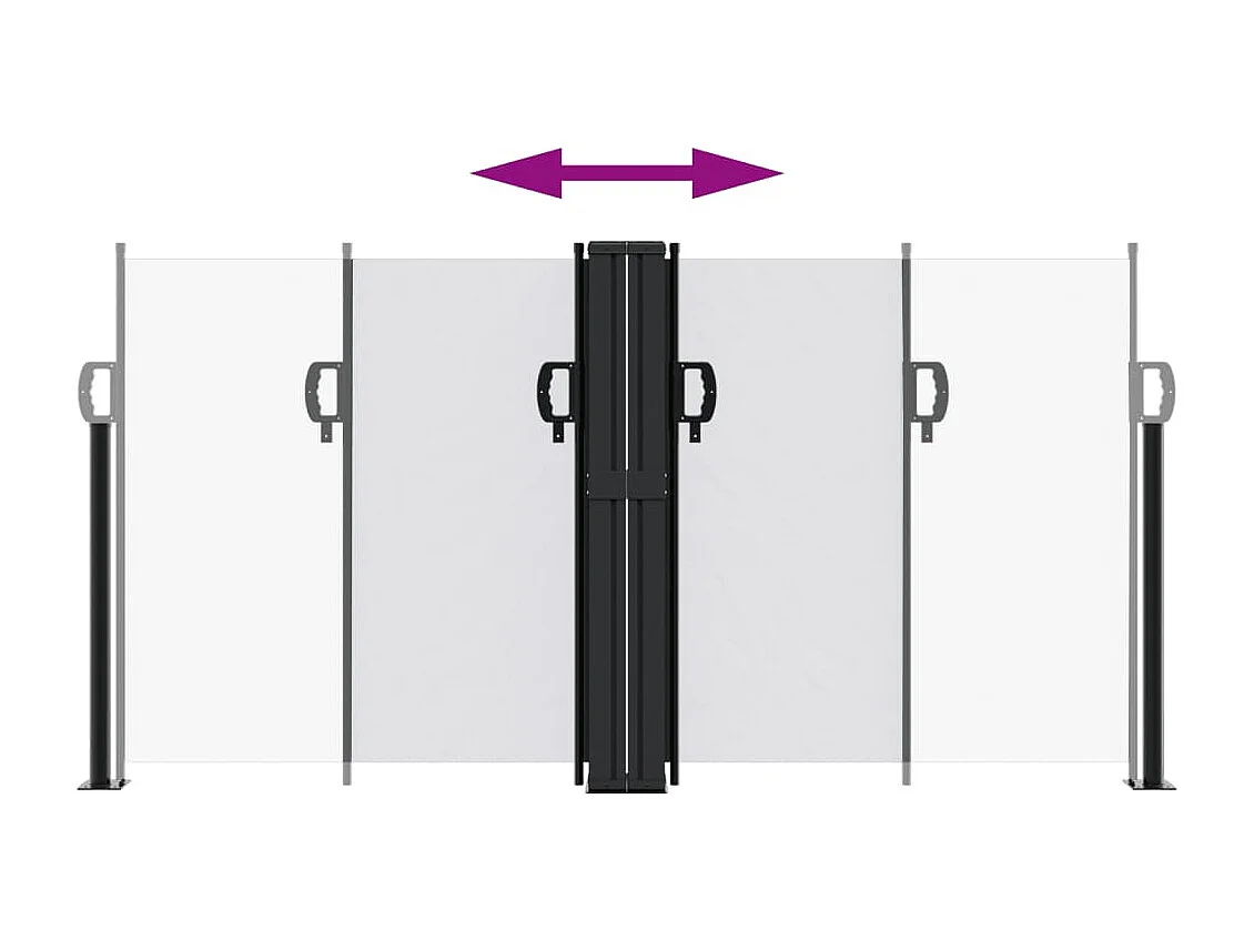 Toldo lateral retráctil blanco 120x1200 cm