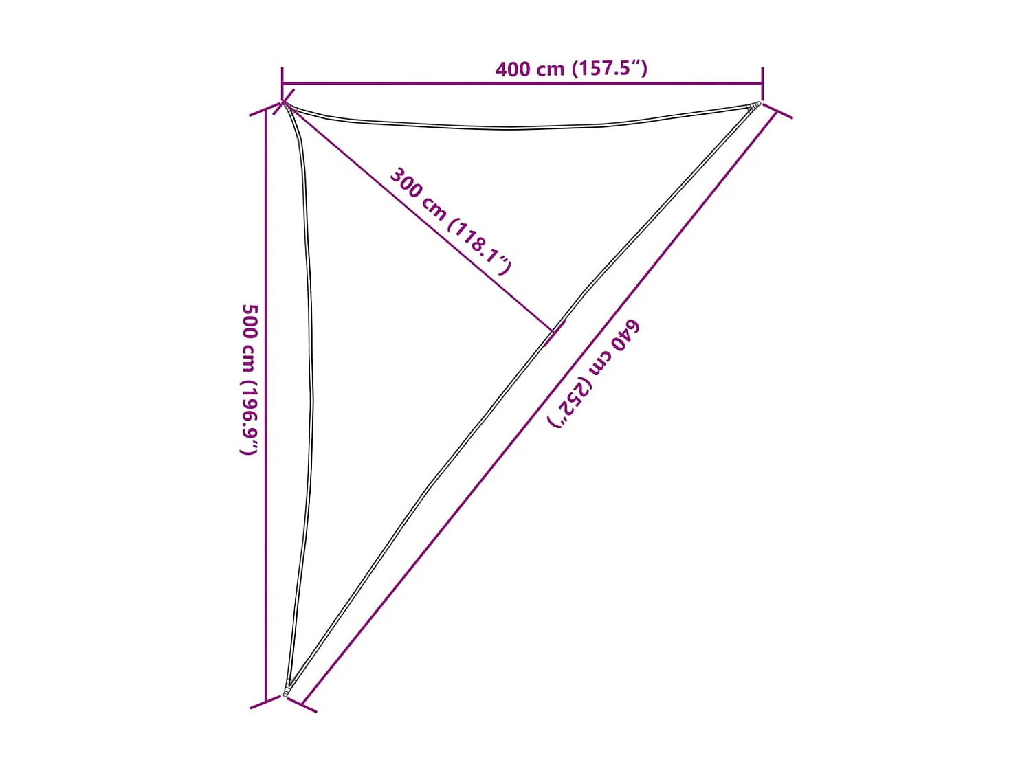 Vela ombreggiante sabbia 4x5x6,4 m 100% poliestere oxford