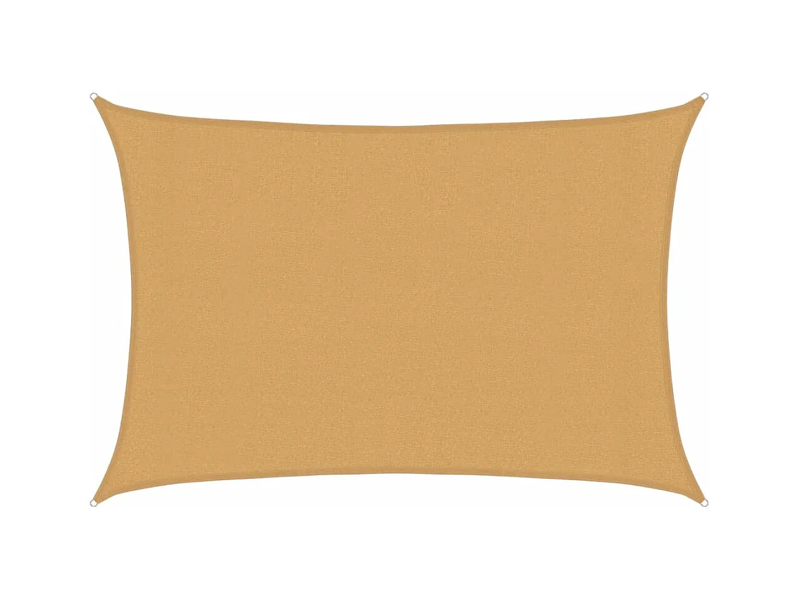 Voile d'ombrage 160 g/m² rectangulaire sable 3x4 m PEHD