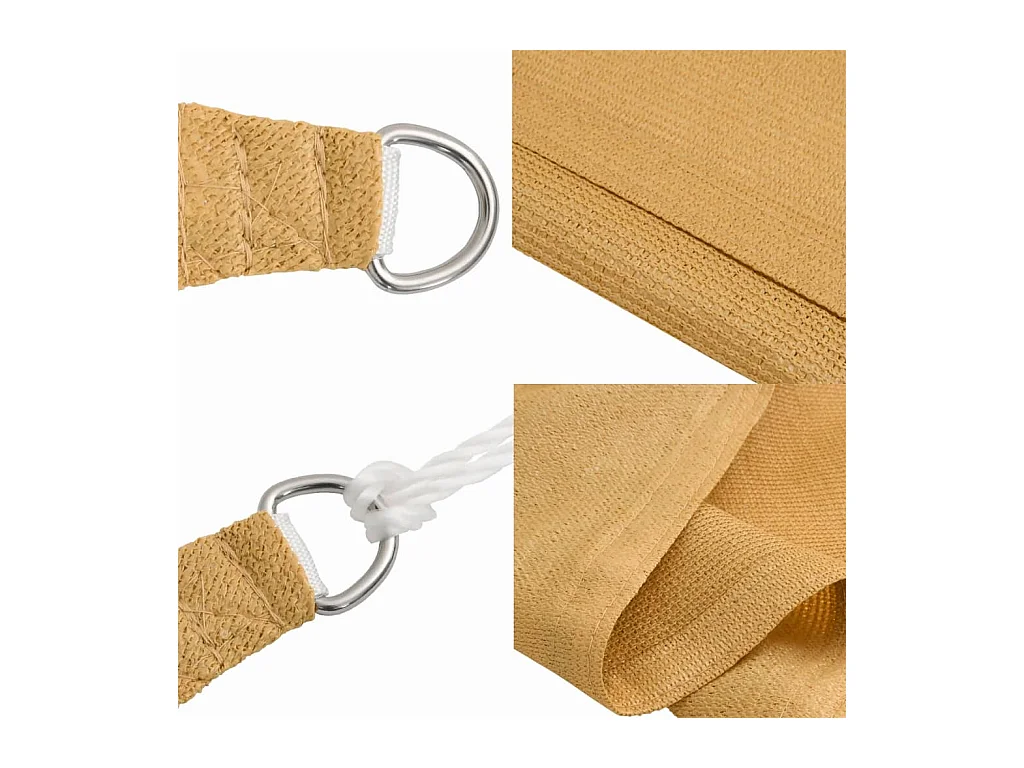 Voile d'ombrage 160 g/m² rectangulaire sable 3x4 m PEHD