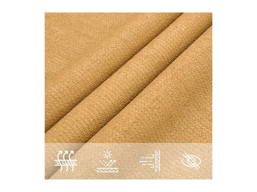 Voile d'ombrage 160 g/m² rectangulaire sable 3x4 m PEHD