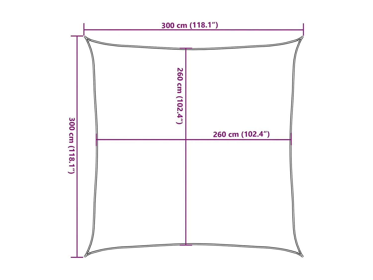 Voile d'ombrage gris clair 3x3 m 100% polyester oxford