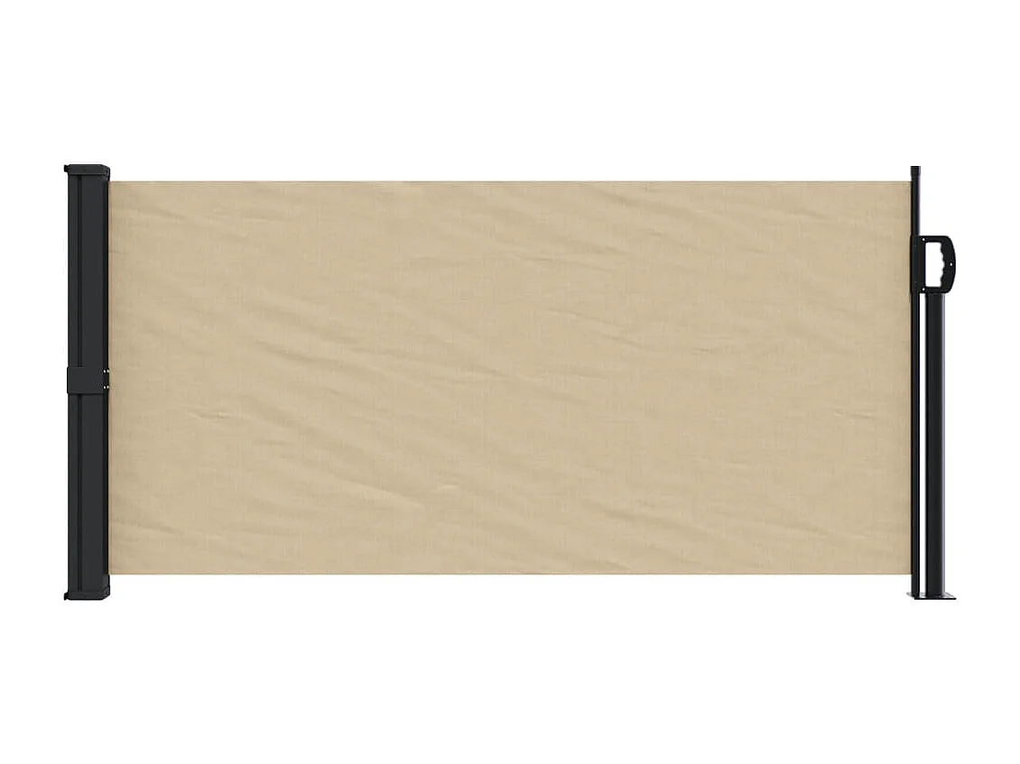 Auvent latéral rétractable beige 100x500 cm