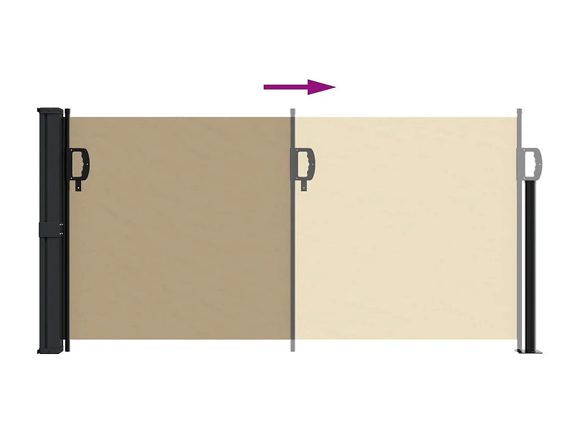 Auvent latéral rétractable beige 100x500 cm