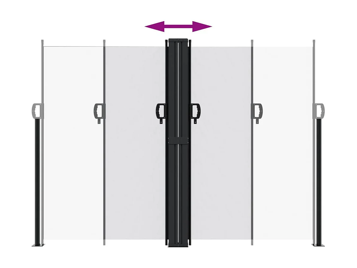 Tenda laterale retrattile bianca 180x1200 cm