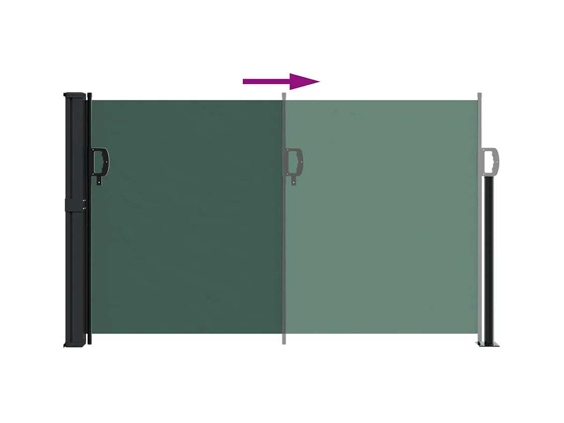 Auvent latéral rétractable vert foncé 120x600 cm