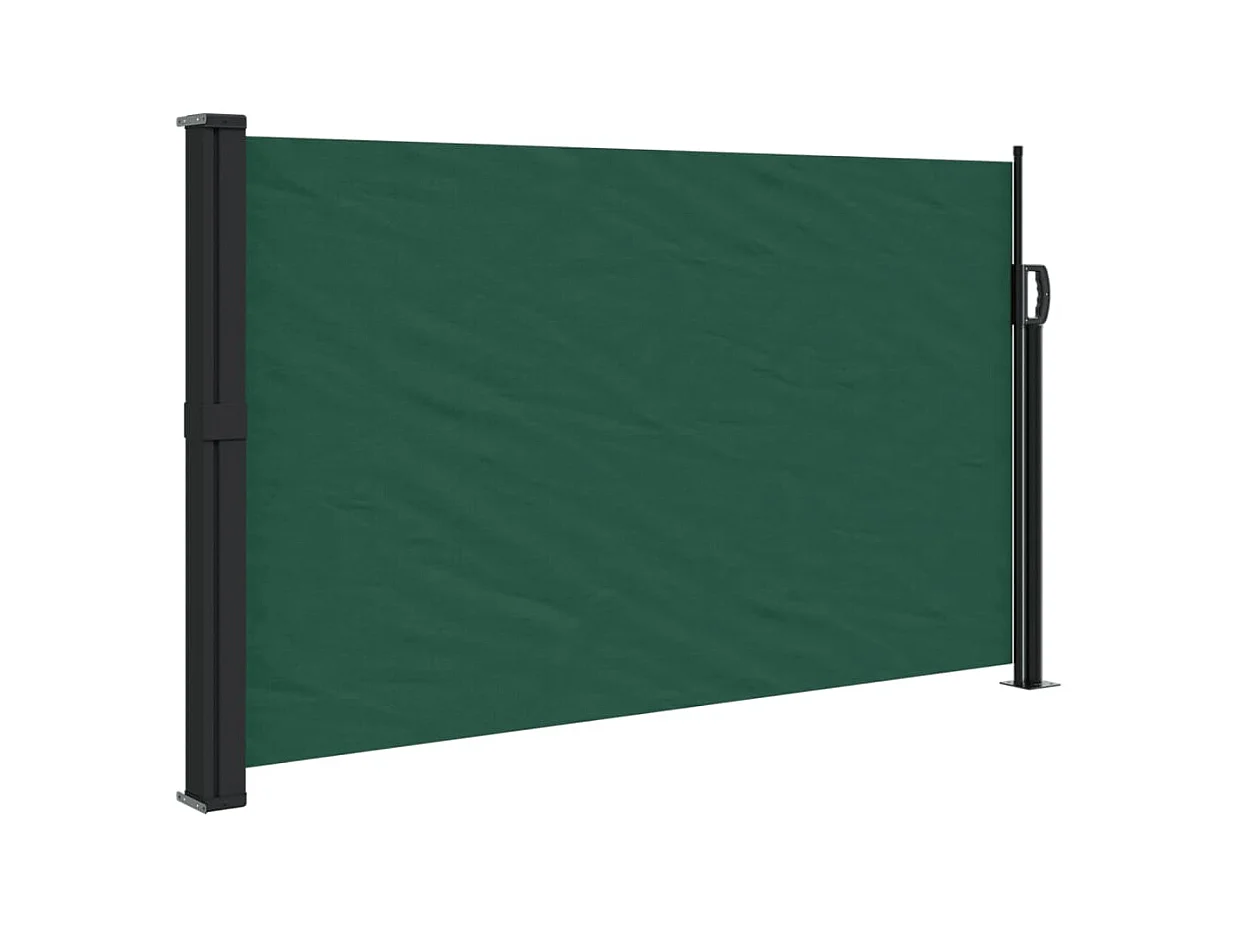 Auvent latéral rétractable vert foncé 120x600 cm