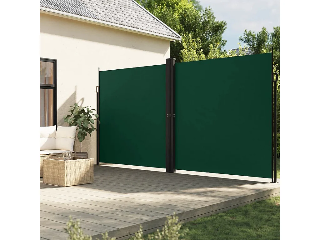 Auvent latéral rétractable vert foncé 220x1000 cm