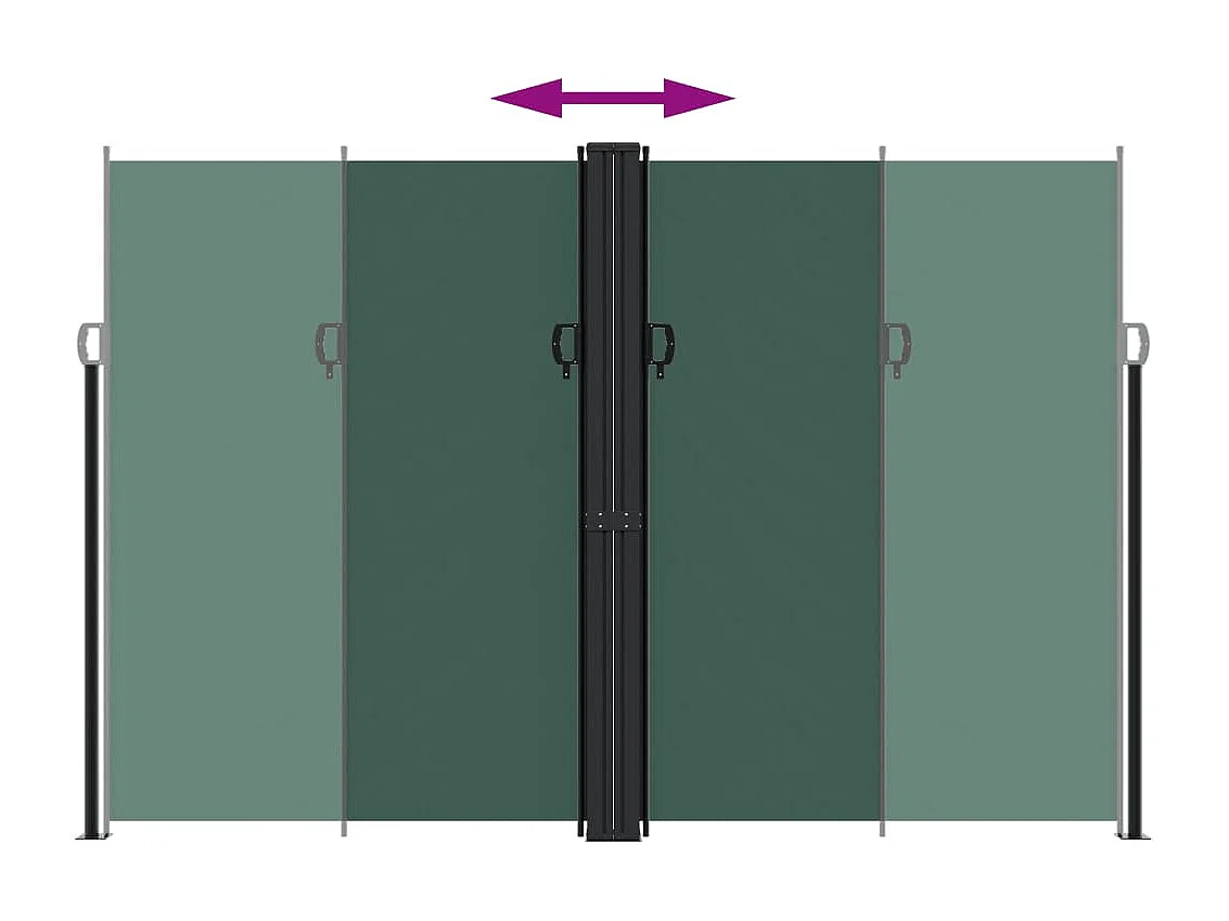 Auvent latéral rétractable vert foncé 220x1000 cm