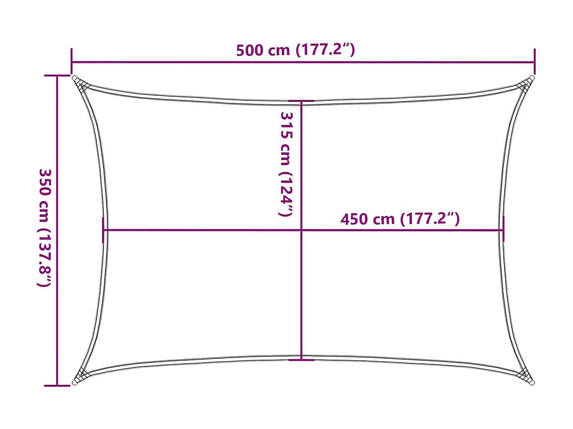 Schaduwdoek 160 g/m² rechthoekig terracotta 3,5x5 m HDPE