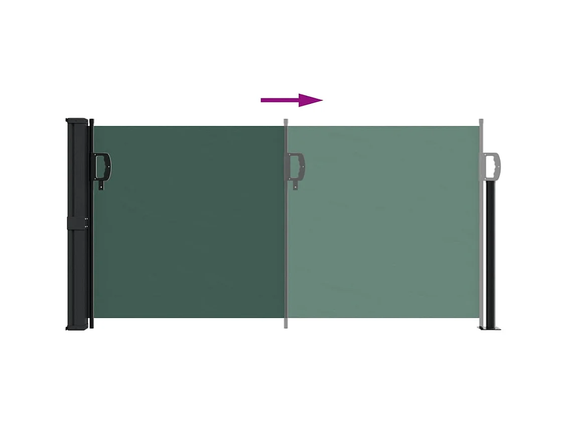 Auvent latéral rétractable vert foncé 100x500 cm