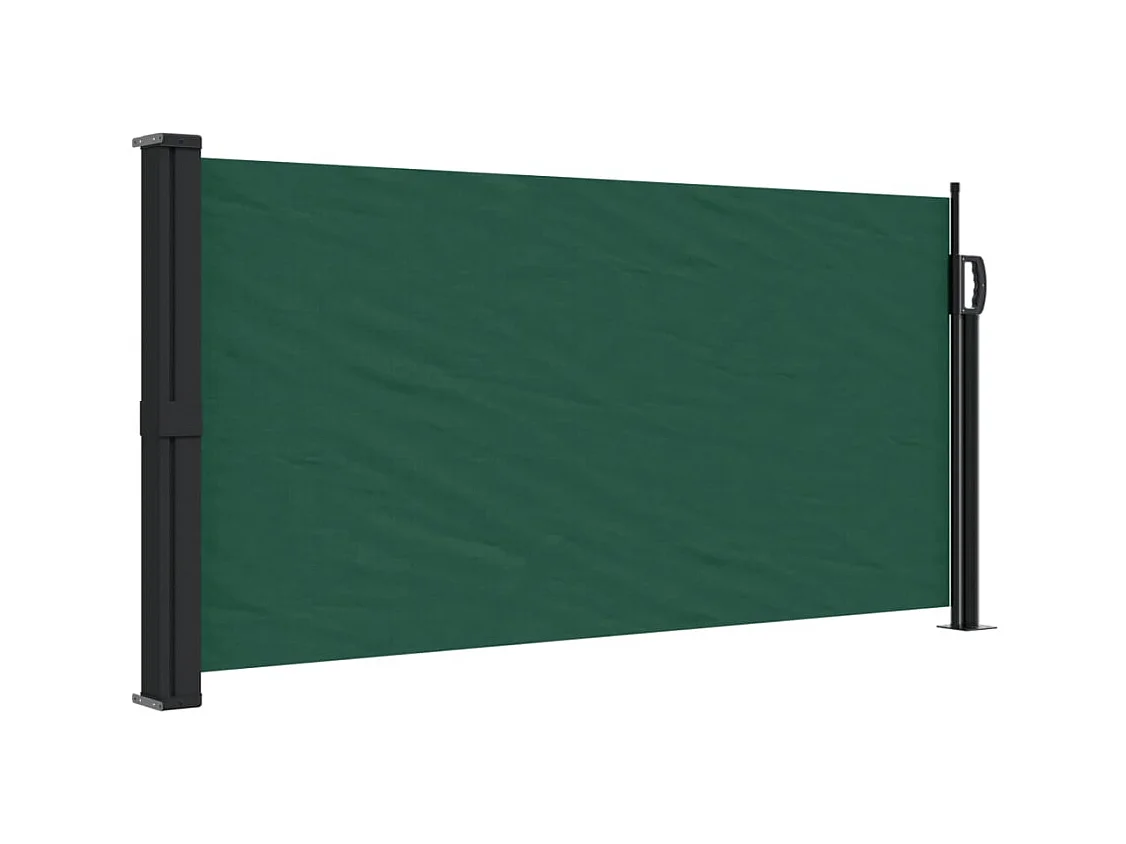 Auvent latéral rétractable vert foncé 100x500 cm