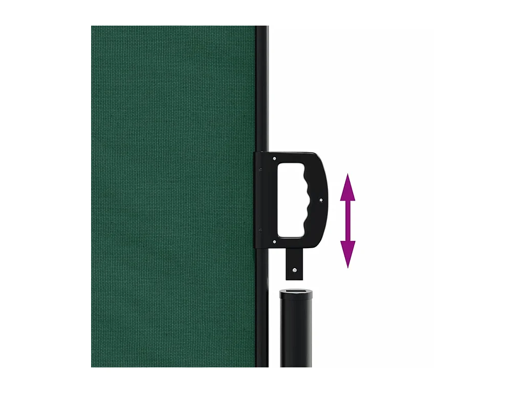 Auvent latéral rétractable vert foncé 100x500 cm