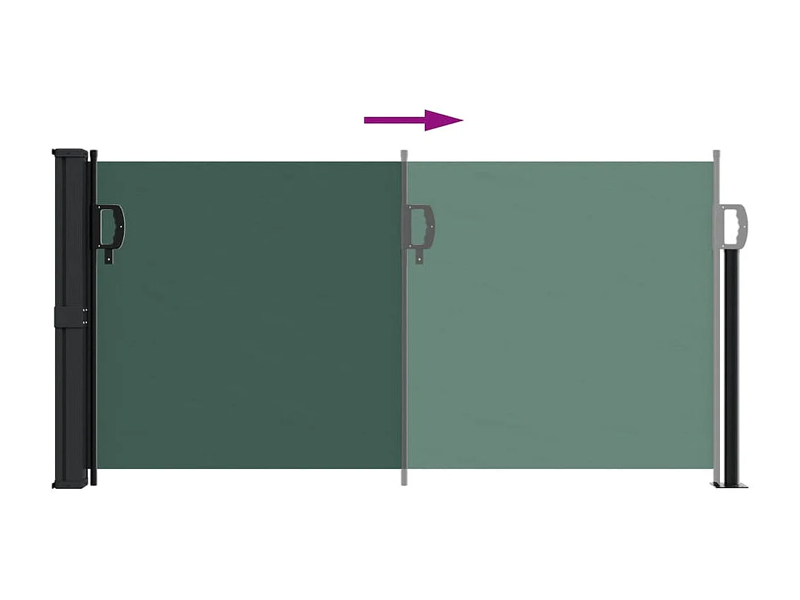 Auvent latéral rétractable vert foncé 100x500 cm