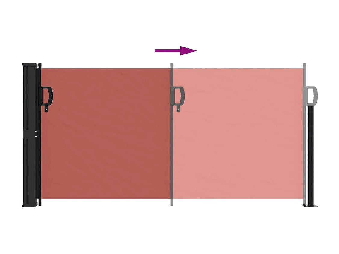 Auvent latéral rétractable terre cuite 100x300 cm