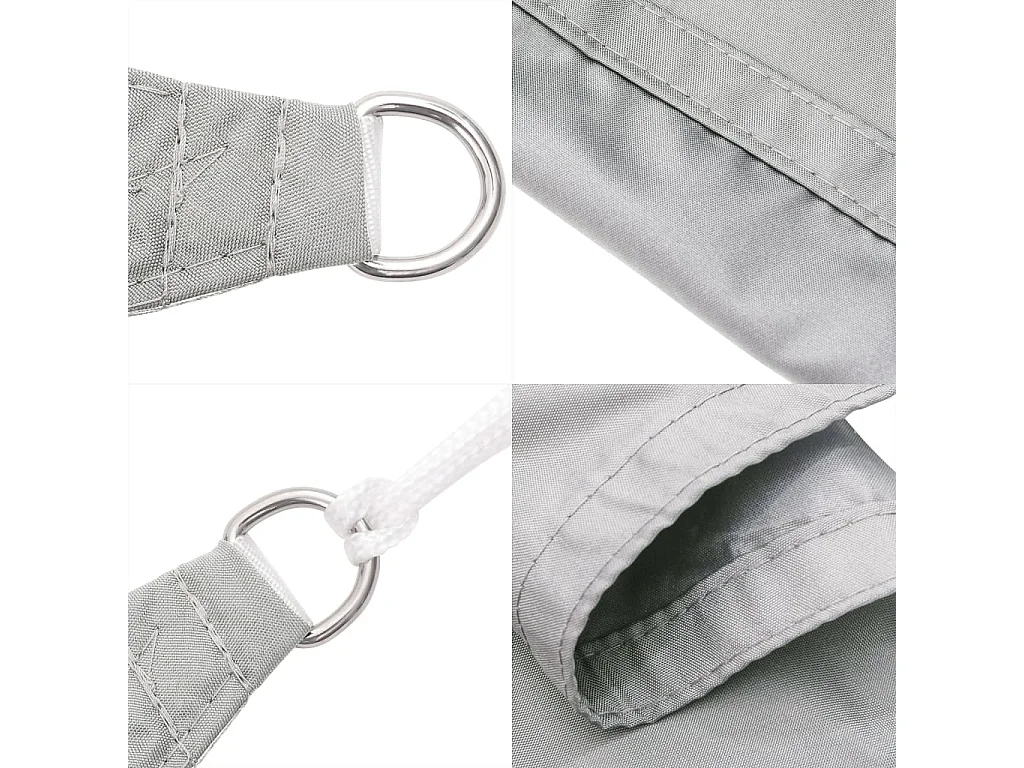 Voile d'ombrage gris clair 2,5x2,5x3,5 m 100% polyester oxford
