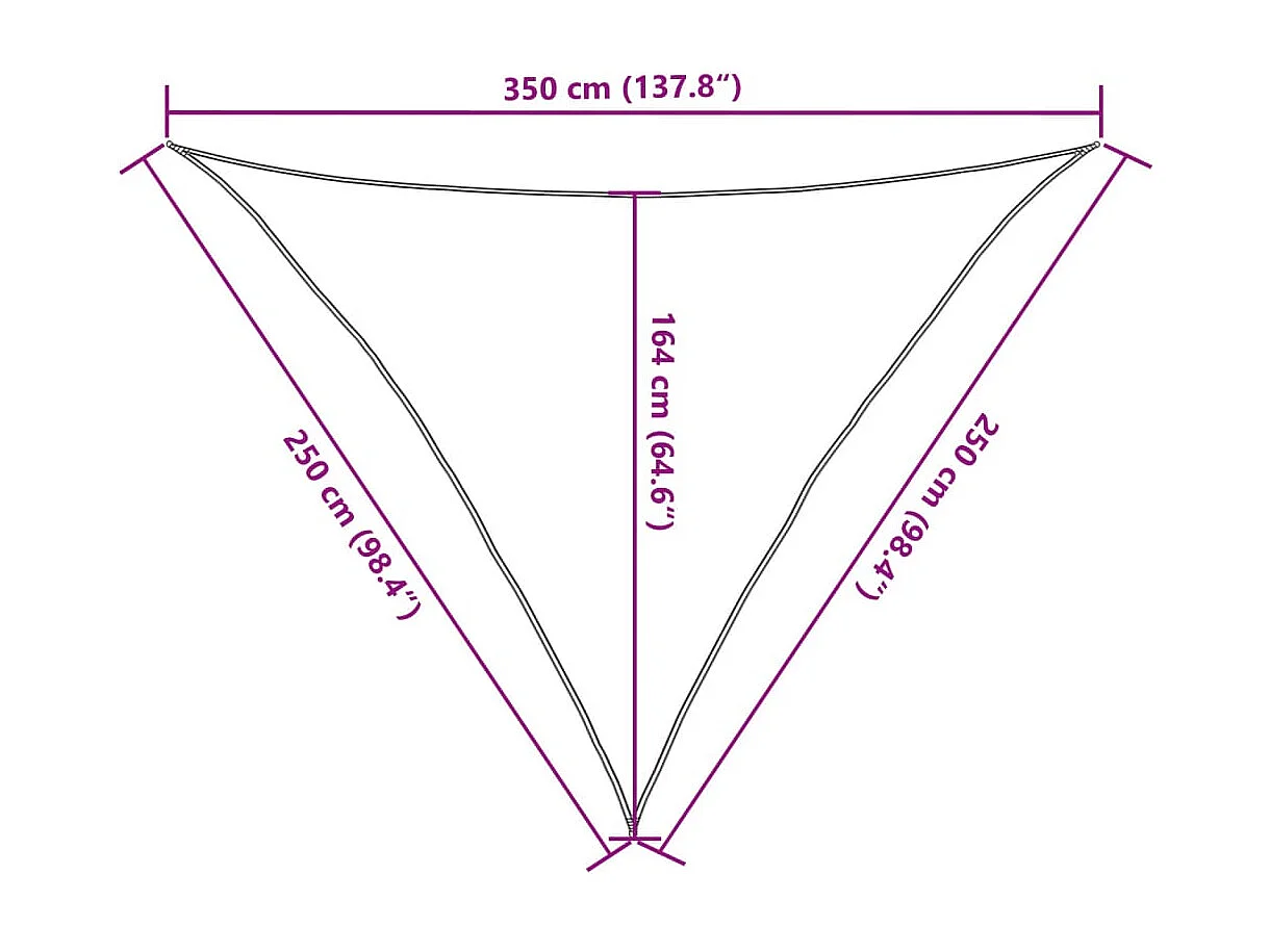 Voile d'ombrage gris clair 2,5x2,5x3,5 m 100% polyester oxford