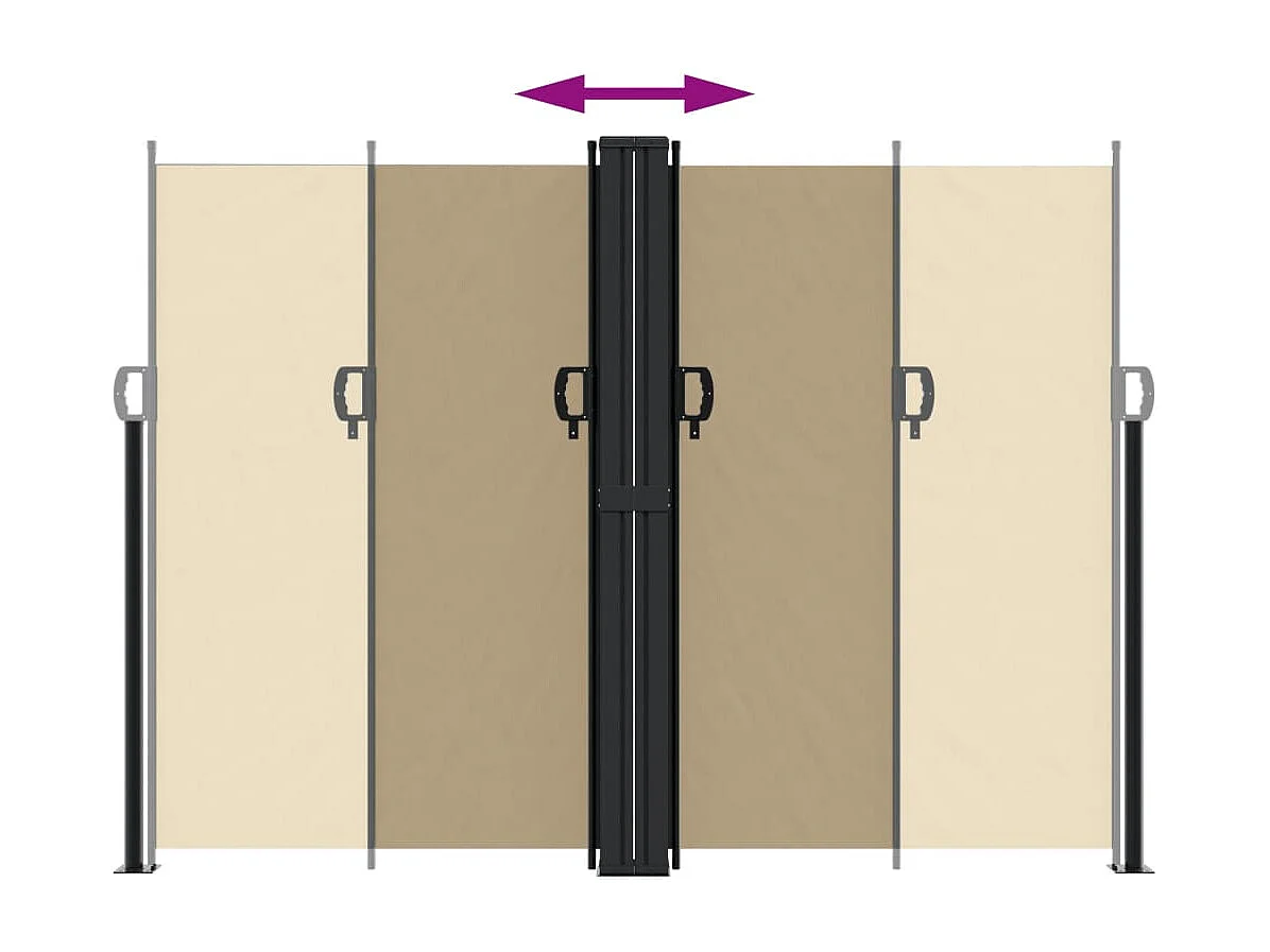 Auvent latéral rétractable beige 180x1200 cm