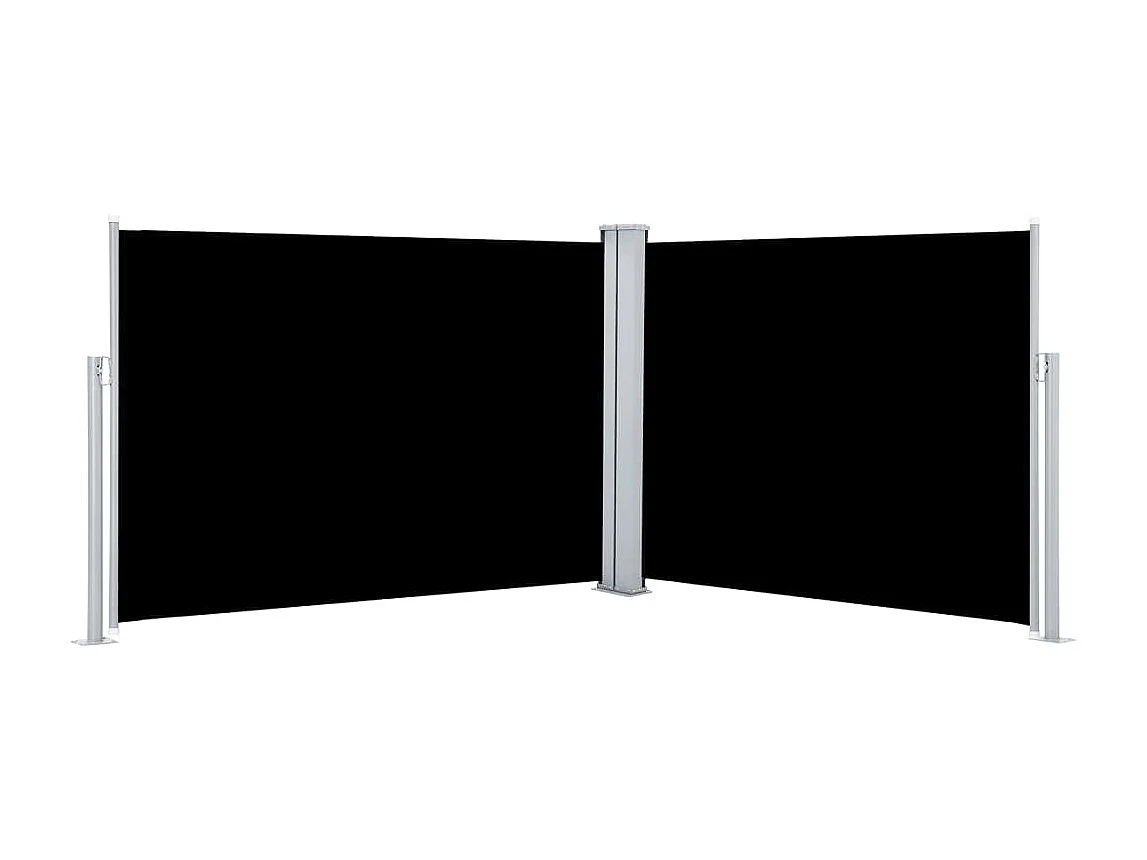 Toldo lateral retrátil preto 120 x 1000 cm