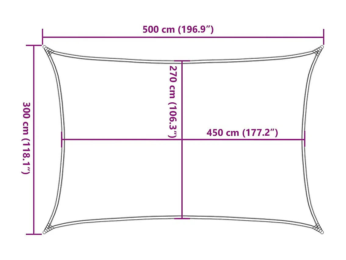 Schaduwdoek 160 g/m² Bruin 3x5 m HDPE