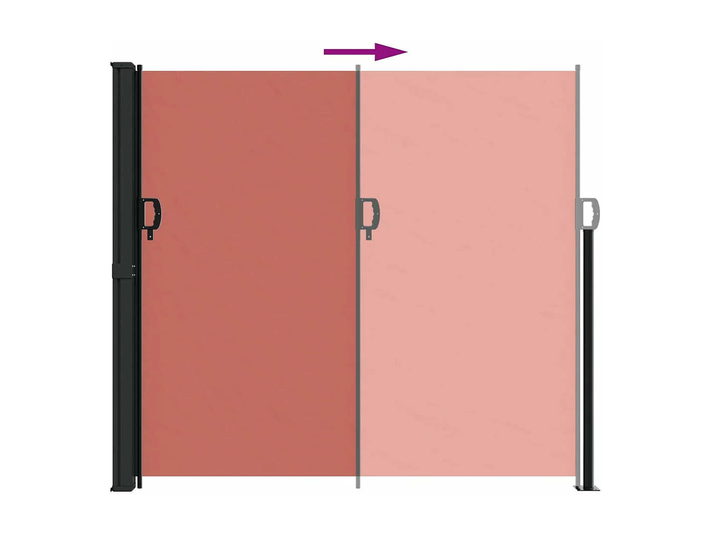 Tenda laterale retrattile in terracotta 180x500 cm