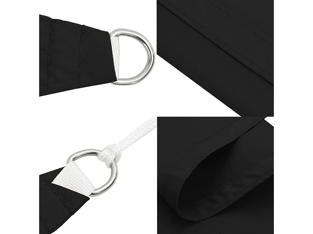Voile d'ombrage noir 7x5x5 m 100 % polyester oxford