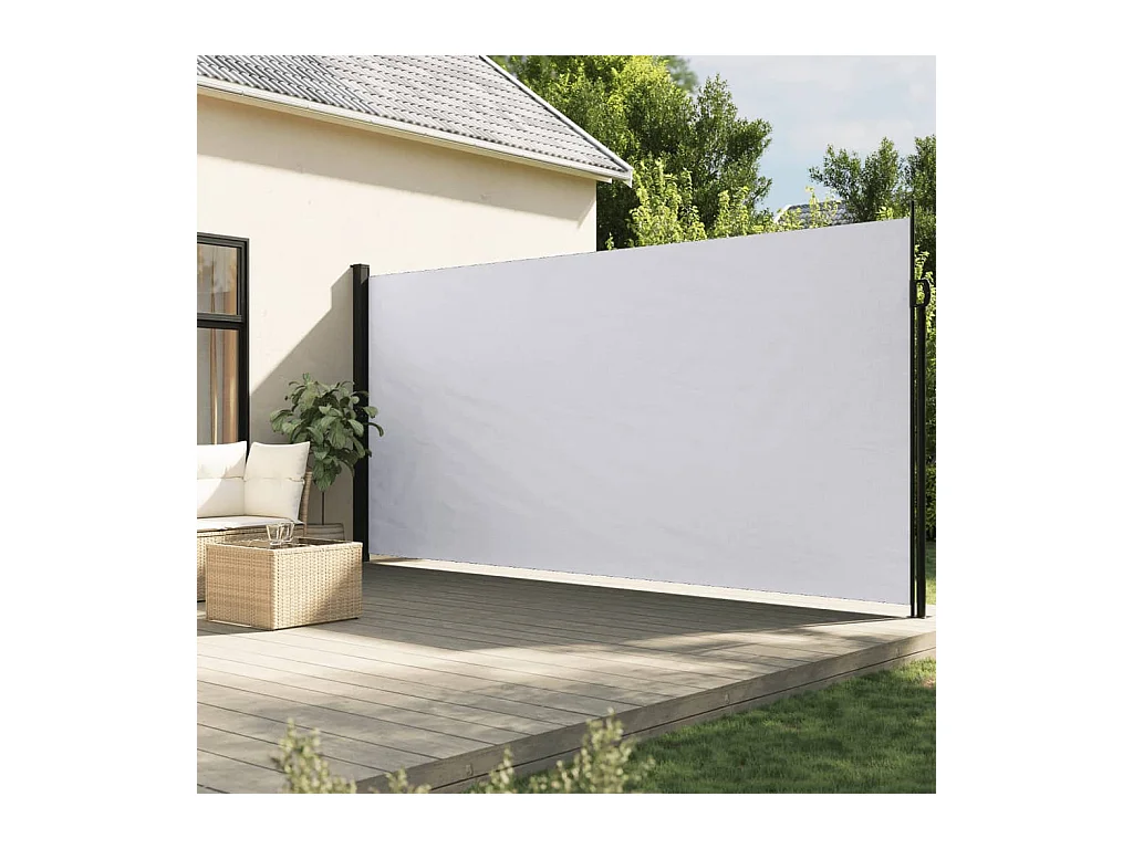 Auvent latéral rétractable blanc 200x600 cm