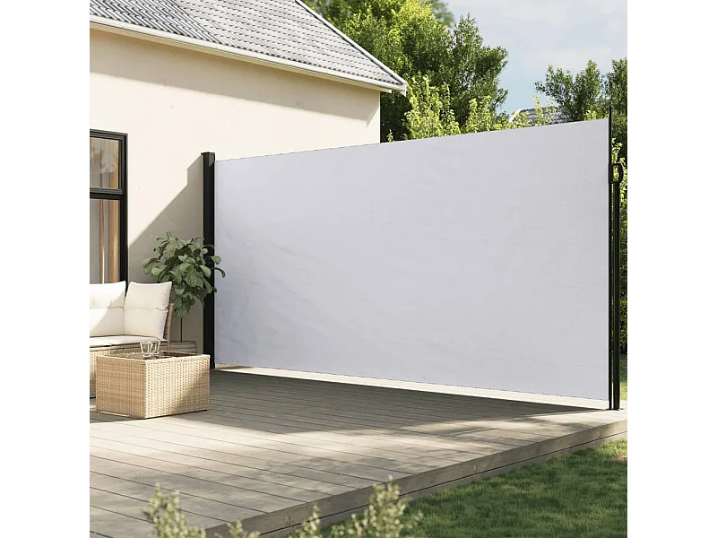 Auvent latéral rétractable blanc 200x600 cm