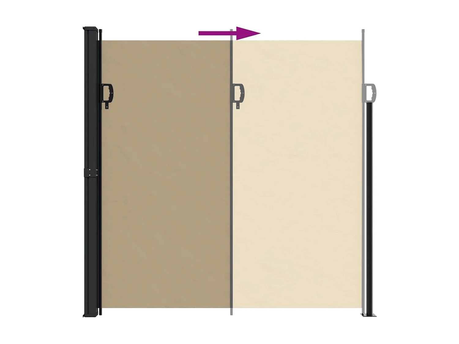 Beige einziehbare Seitenmarkise 200x500 cm