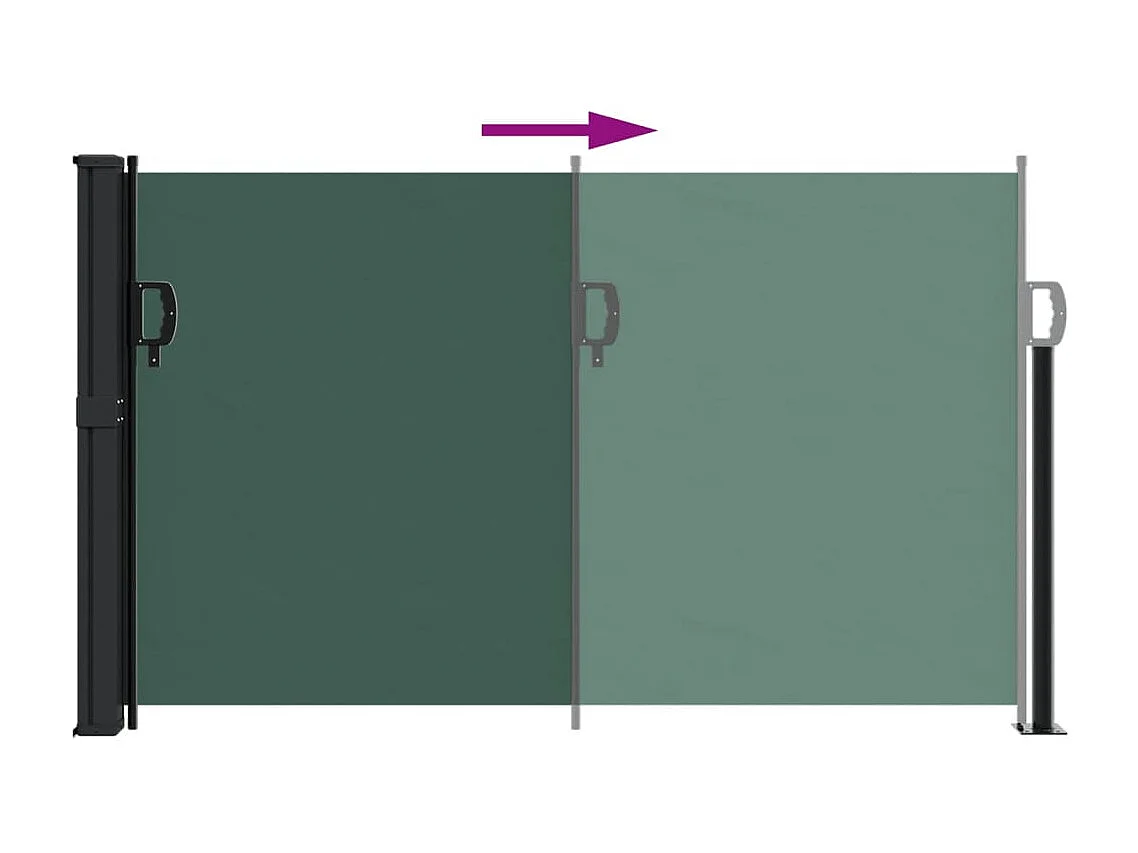Auvent latéral rétractable vert foncé 120x500 cm