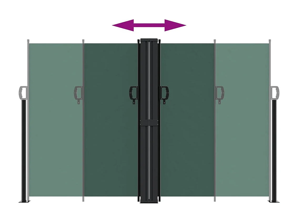 Tenda laterale retrattile verde scuro 160x600 cm