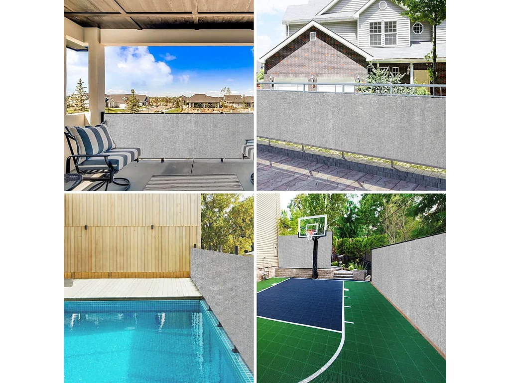 Filet brise-vue gris clair 1,8x25 m PEHD 195 g/m²