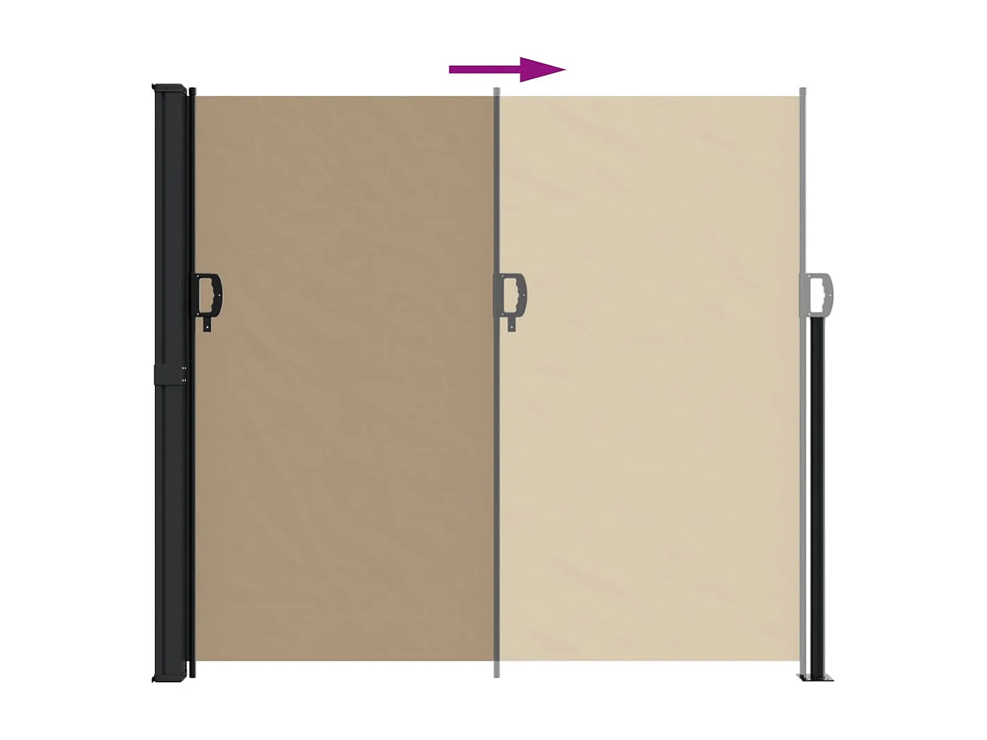 Tenda laterale retrattile tortora 180x500 cm