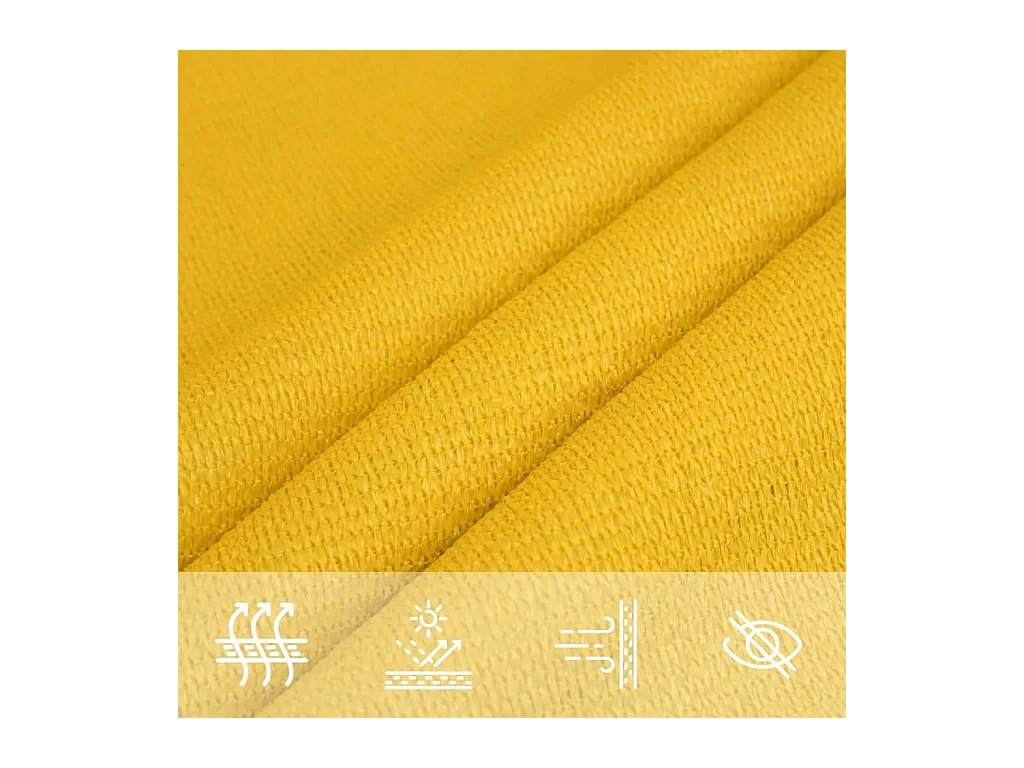 Vela de sombra 160 g/m² Amarelo 3x5 m HDPE