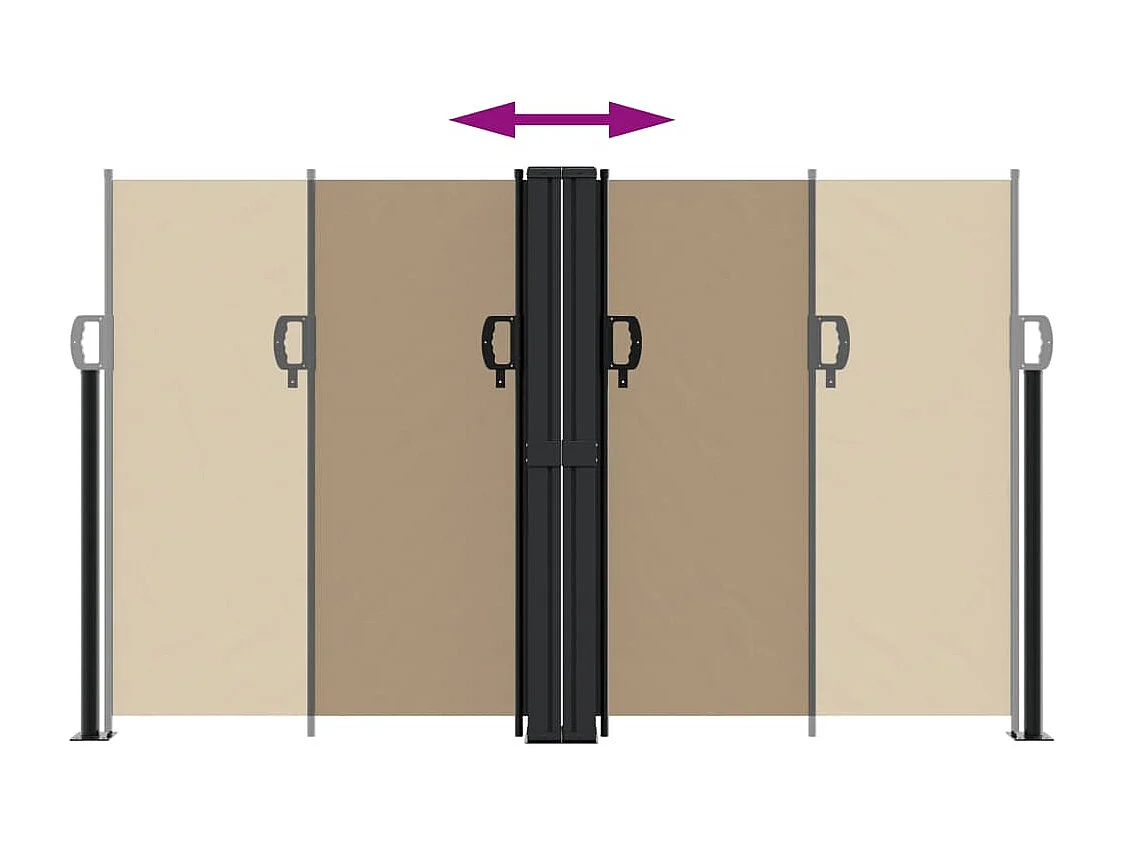 Toldo lateral retráctil topo 140x600 cm