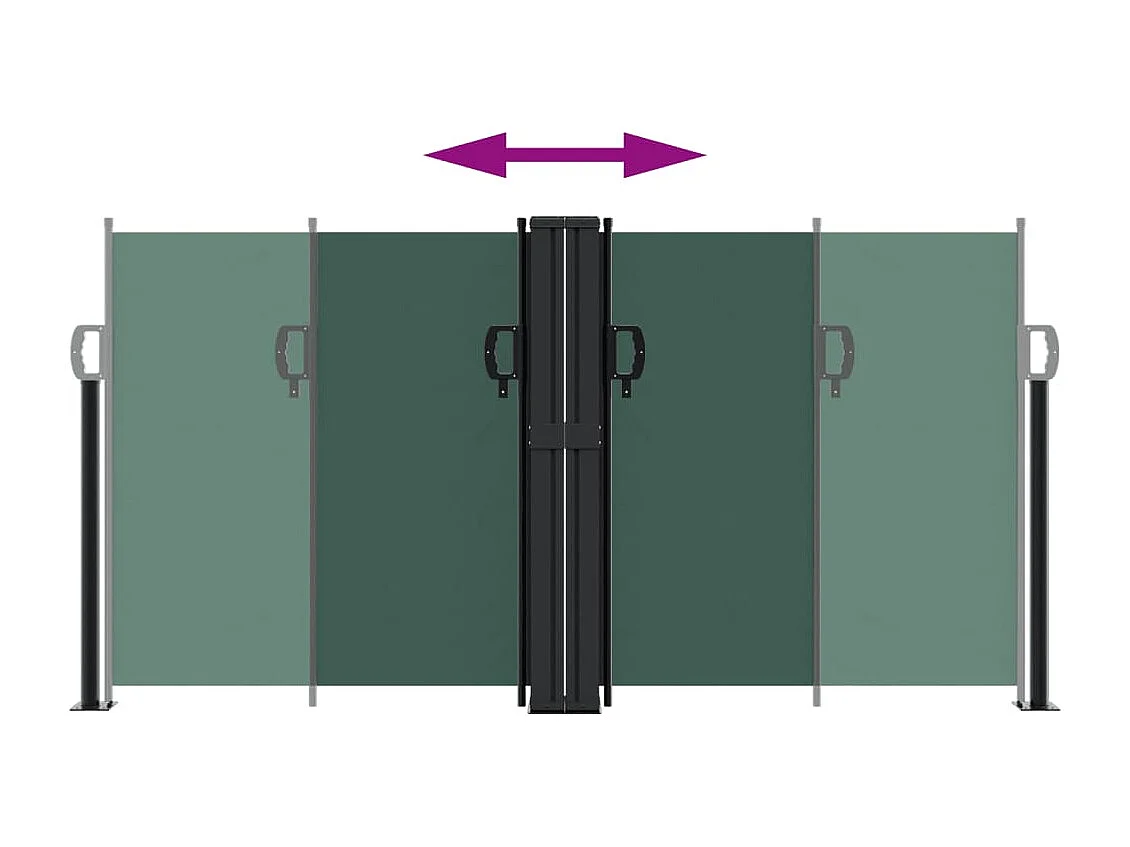 Auvent latéral rétractable vert foncé 120x600 cm