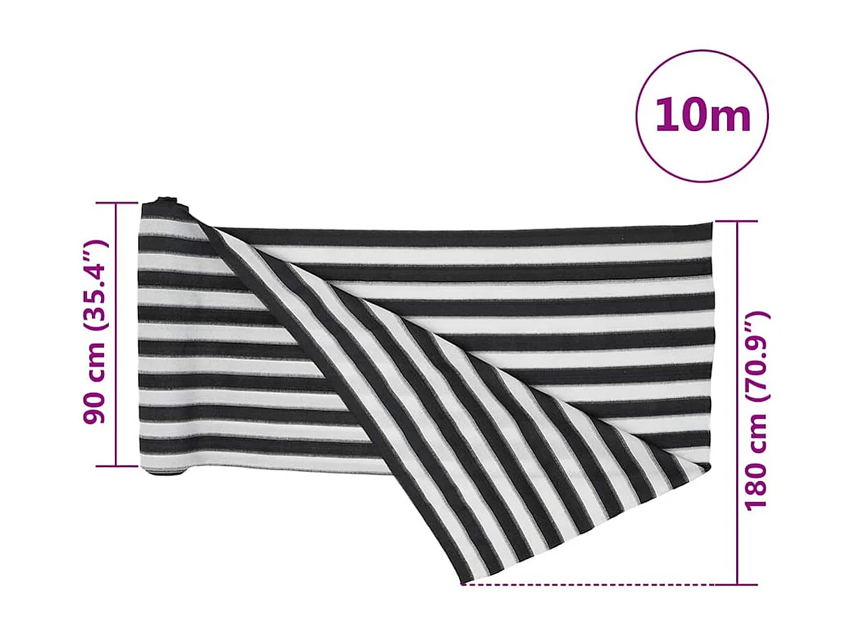 Red de privacidad antracita y blanca 1,8x10 m HDPE 75 g/m²